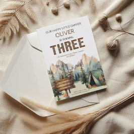 アドベンチャーハッ素朴プキャンパーサード誕生日 招待状