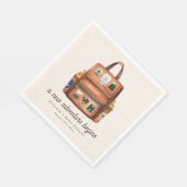 アドベンチャーバックパック+ボトルウッドランドベビーシャワー スタンダードランチョンナプキン (角)