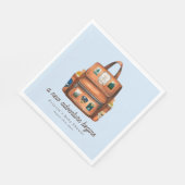 アドベンチャーバックパック+ボトルブルーベビーシャワー スタンダードランチョンナプキン (角)