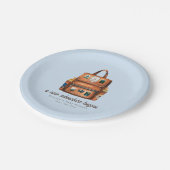 アドベンチャーバックパック+ボトルブルーベビーシャワー ペーパープレート (アングル)