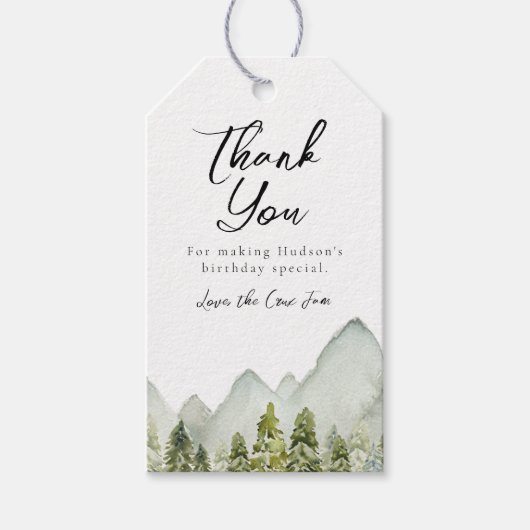 アドベンチャーバースデーパーティーメッセージカード ギフトタグ (正面)