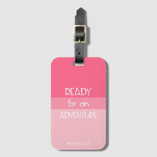 アドベンチャーピグラデーションンク |モノグラム荷物タグ ラゲッジタグ (正面縦)