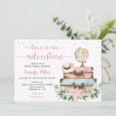 アドベンチャーピンクフローラ旅行ブライダルシャワー 招待状 (スタンド正面)