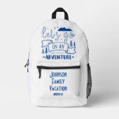 アドベンチャーファミリーバケーションに行こう プリントバックパック (正面)