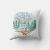 アドベンチャーフォレストアニマルズキャンプ男の赤ちゃん誕生統計 クッション (裏面)