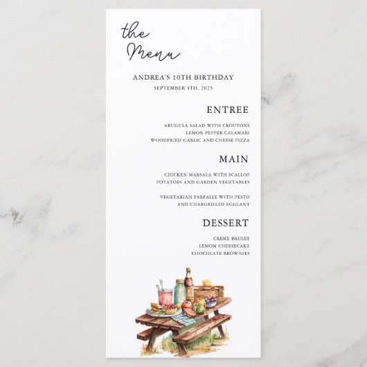 アドベンチャーフォレストキャンパー誕生日 メニュー (正面)