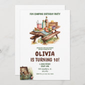 アドベンチャーフォレストキャンパー誕生日 招待状 (正面/裏面)
