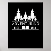 アドベンチャーフォレストパインズフリーアンドワイルド自然デザイン ポスター (正面)
