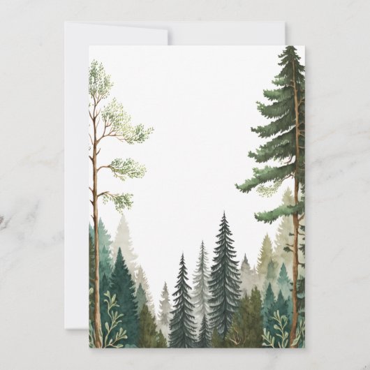 アドベンチャーフォレ素朴スト赤ちゃんシャワー招待状 招待状 (裏面)