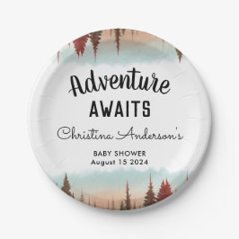 アドベンチャーフォレ素朴スト赤ちゃんシャワー ペーパープレート