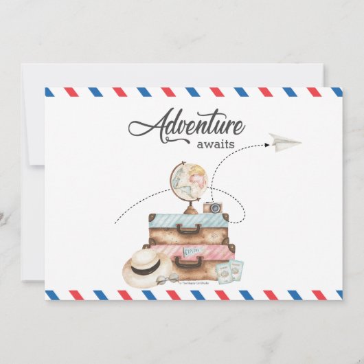 アドベンチャーブライダルシャワー旅行便郵便 招待状 (裏面)