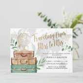 アドベンチャーブライダルシャワー、旅行テーマ 招待状 (スタンド正面)