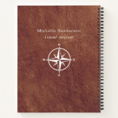 アドベンチャーブラウンレザートラベパーソナライズされたル ノートブック (裏面)