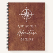 アドベンチャーブラウンレザートラベパーソナライズされたル ノートブック (正面)