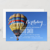 アドベンチャーブルースカイホットエアバルーン誕生日 招待状 (正面/裏面)