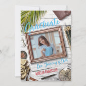 アドベンチャープロファンシーテーマの卒業をパーソナライズ 招待状 (正面)