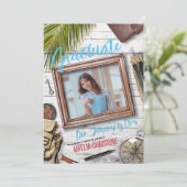 アドベンチャープロファンシーテーマの卒業をパーソナライズ 招待状 (スタンド正面)