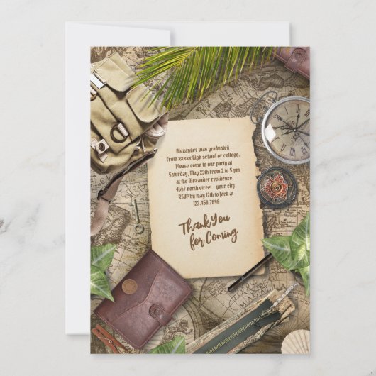 アドベンチャープロ素晴らしテーマの卒業をパーソナライズ 招待状 (裏面)