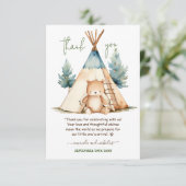 アドベンチャーベアーキャンピングボーイ赤ちゃんシャワー サンキューカード (スタンド正面)