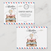 アドベンチャーベビーシャワースーツケースおむつラッフル エンクロージャーカード (正面/裏面)