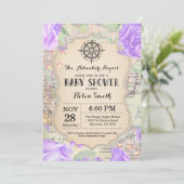 アドベンチャーベビーシャワーフローラマップトラベルワールド 招待状 (スタンド正面)