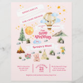 アドベンチャーベビーシャワー水の色の木の招待状 チラシ (正面)