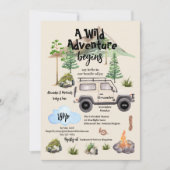 アドベンチャーベビーシャワー水の色キャンパー 招待状 (正面)