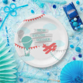 アドベンチャーベビーシャワー飛行機とバルーン ペーパープレート (パーティー)