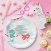 アドベンチャーベビーシャワー飛行機とバルーン ペーパープレート (パーティー)