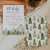アドベンチャーベビーシャワー |水彩ツリー 招待状