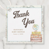 アドベンチャーベビーパーソナライズされたシャワーメッセージカード フェイバータグ (正面)