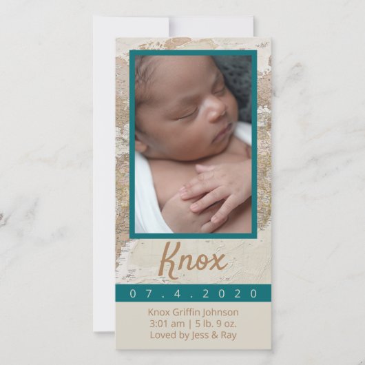 アドベンチャーベビー写真のお知らせ サンキューカード (正面)