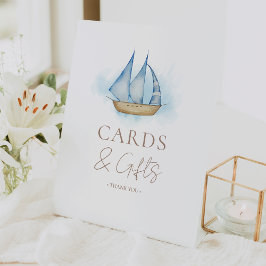 アドベンチャーベビー航海のシャワーカードとギフト 台座サイン