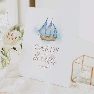 アドベンチャーベビー航海のシャワーカードとギフト 台座サイン