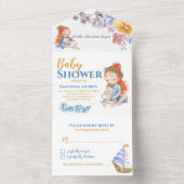 アドベンチャーベビー航海のシャワー オールインワン招待状 (内側)