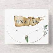 アドベンチャーベビー航海のシャワー オールインワン招待状 (裏面)