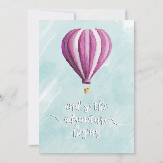 アドベンチャーホットエアバルーンベビーシャワー招待状 招待状 (裏面)