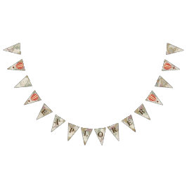 アドベンチャーホットエアバルーンExplorer & World Map バンティングフラッグ