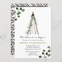 アドベンチャーボホテペ赤ちゃんシャワーの招待 招待状