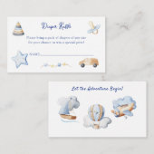 アドベンチャーボーイベビーおもちゃ赤ちゃんシャワーおむつラッフル エンクロージャーカード (正面/裏面)