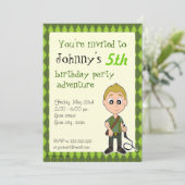 アドベンチャーボーイ誕生日プリント招待状 招待状 (スタンド正面)