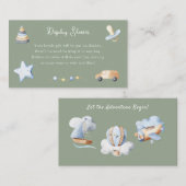 アドベンチャーボーイ ベビー トイ ベビーシャワー ディスプレイ シャワー エンクロージャーカード (正面/裏面)