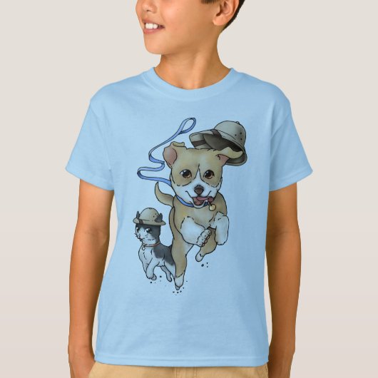 アドベンチャーポンプと子猫 Tシャツ (正面)