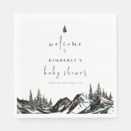 アドベンチャーマウンテンフォレスト赤ちゃんシャワーへようこそ スタンダードランチョンナプキン