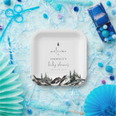 アドベンチャーマウンテンフォレスト赤ちゃんシャワーへようこそ ペーパープレート (パーティー)