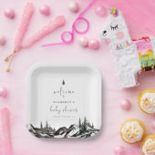 アドベンチャーマウンテンフォレスト赤ちゃんシャワーへようこそ ペーパープレート (パーティー)