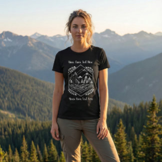 アドベンチャーマウンテンヘキサゴンナチュラルカスタムテキスト Tシャツ
