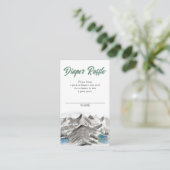 アドベンチャーマウンテンベビーシャワーおむつラッフル エンクロージャーカード (スタンド正面)