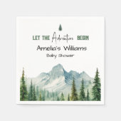 アドベンチャーマウンテンベビーシャワーナプキンス スタンダードカクテルナプキン (正面)