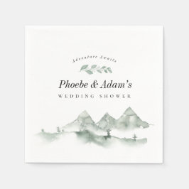 アドベンチャーマウンテン素朴ツカップルブライダルシャワー スタンダードカクテルナプキン